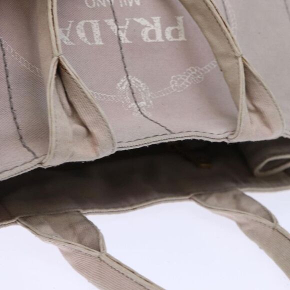 Prada Canapa Grey Canvas Handbag (Pre-Owned) - Picture 14 of 16